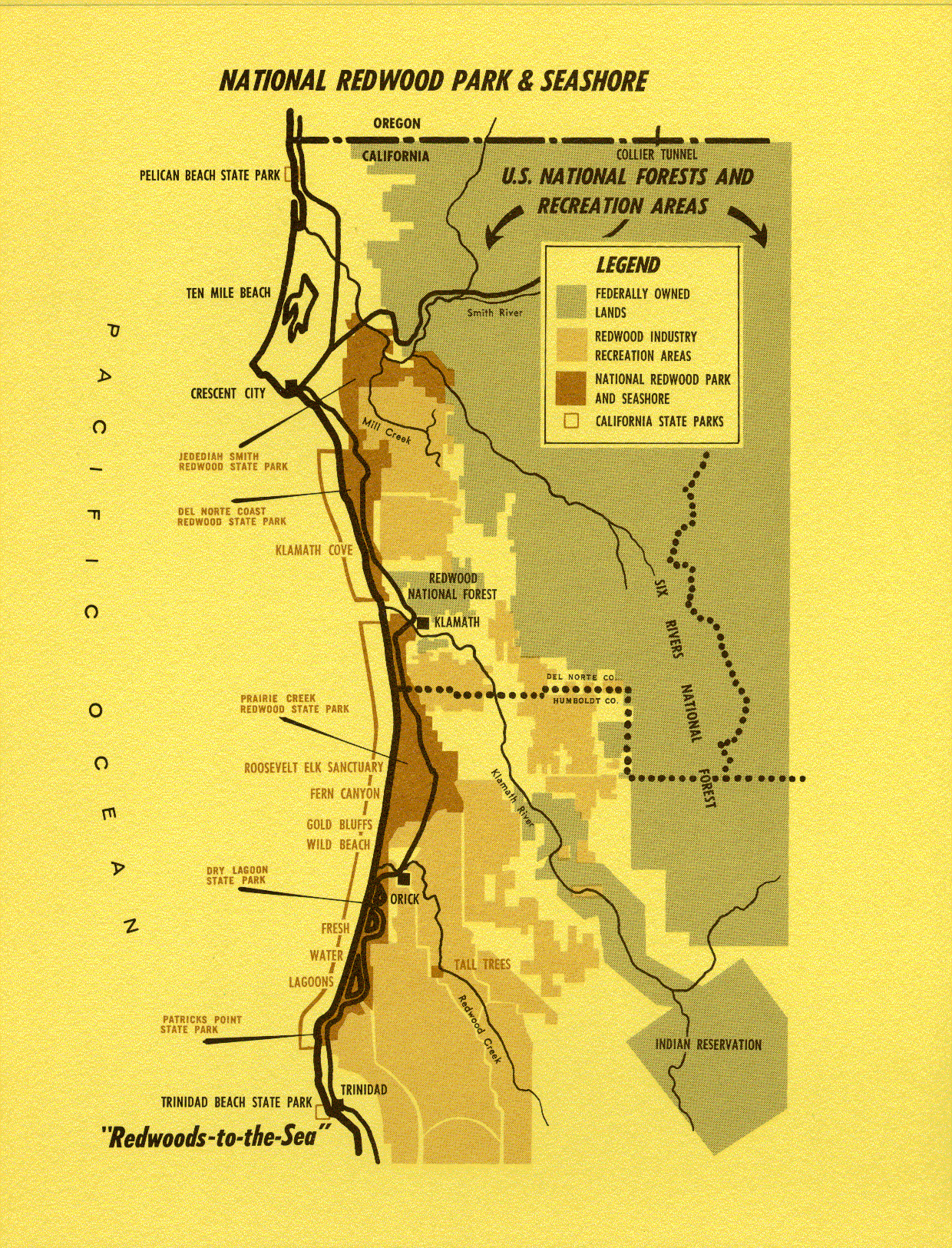 A map of Redwood National Park