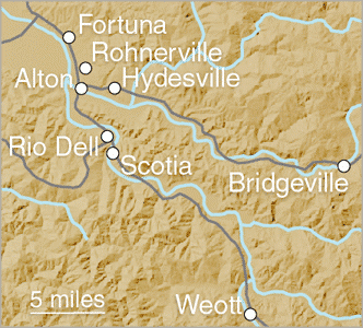 Map of the Eel River Valley region
