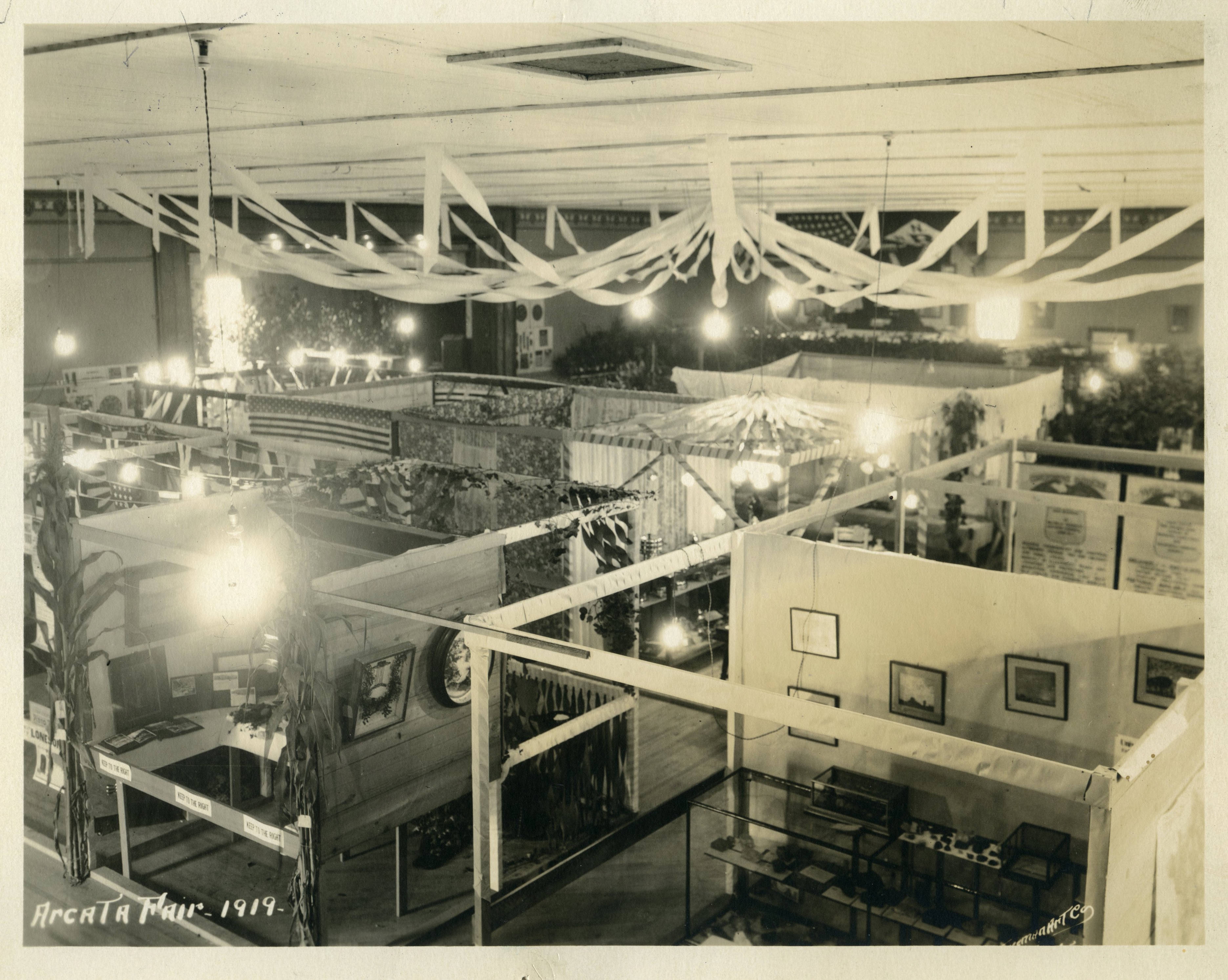 Photo of various booths with different art displays 