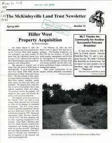 Cover of the Mckinleyville Land Trust News