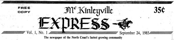 Masthead for the Mckinleyville Express newspaper