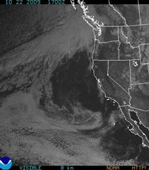 A NOAA GOES satellite image of the Western United States