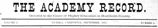 Masthead for the Academy Record newspaper