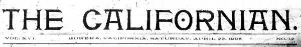Masthead for the Californian Newspaper