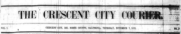 Masthead for the Crescent City Courier 1872