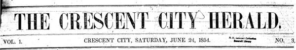 Masthead for the Crescent City Herald