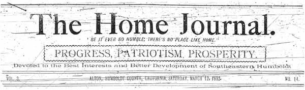 Masthead for the Home Journal newspaper