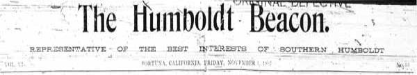 Masthead for the Humboldt Beacon 1902 newspaper