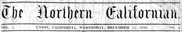 Masthead for the Northern Californian newspaper