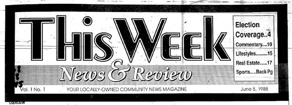 Masthead for the This Week News and Review newspaper