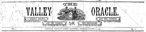 Masthead for the Valley Oracle newspaper