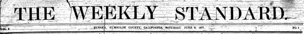 Masthead for the Weekly Standard 1875 newspaper